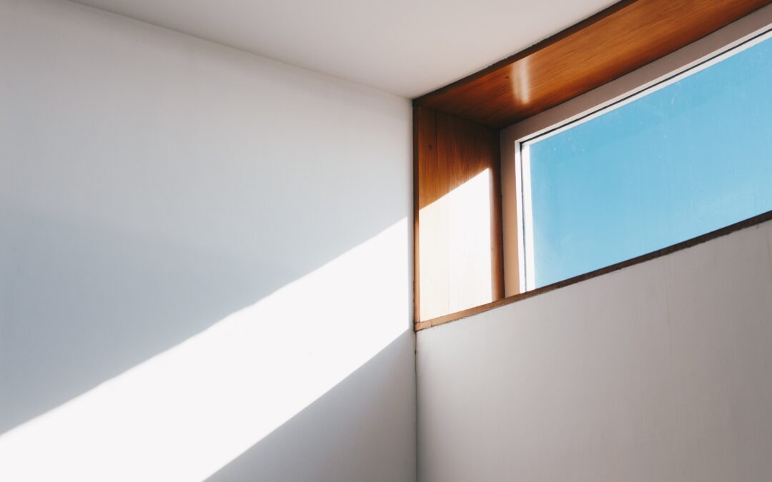 Window with sun streaming in