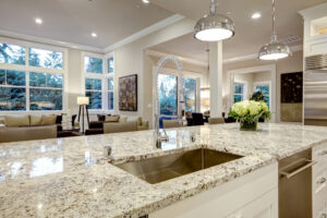 brown white granite countertops