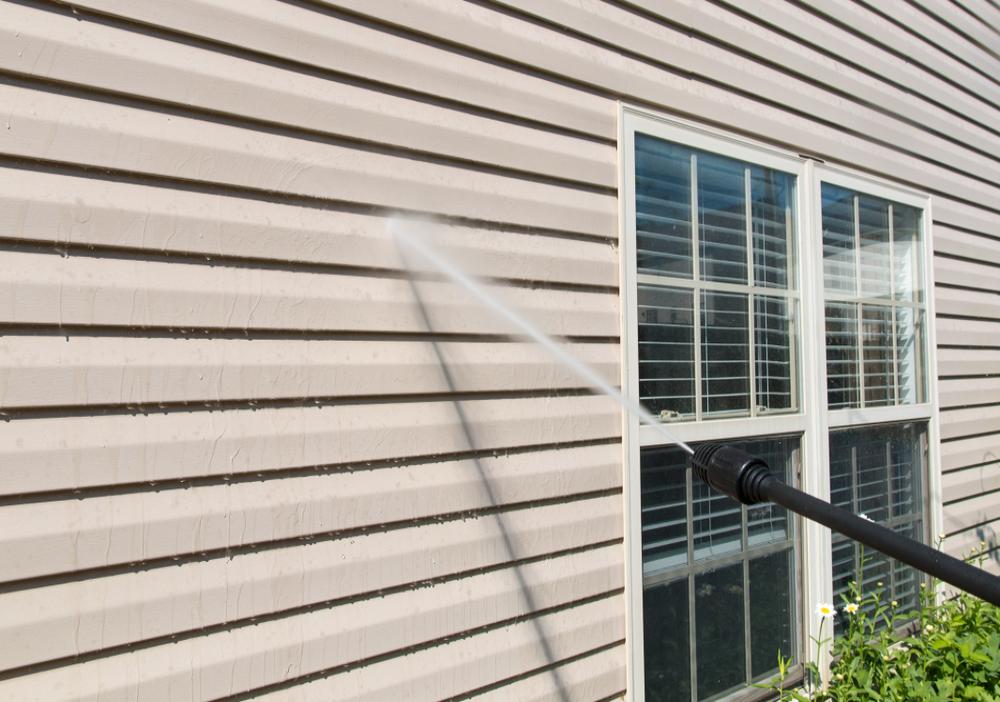 power washing house