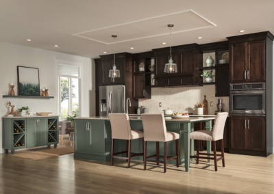 Yorktowne-brown-green-kitchen-cabinets