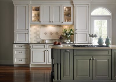 Yorktowne-green-white-kitchen-cabinets
