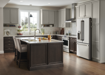 Yorktowne cabinets grey and brown kitchen 2